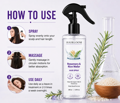 Revitalizing Rosemary + Rice Water Hair Spray
